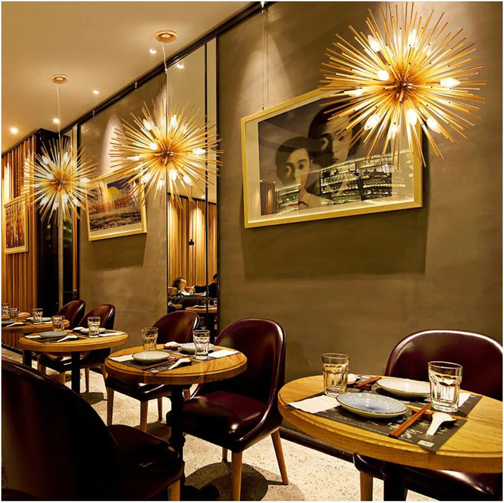 lustre nordic led aluminium pissenlit éclairage spoutnik winfordo - vue 6 sur 7