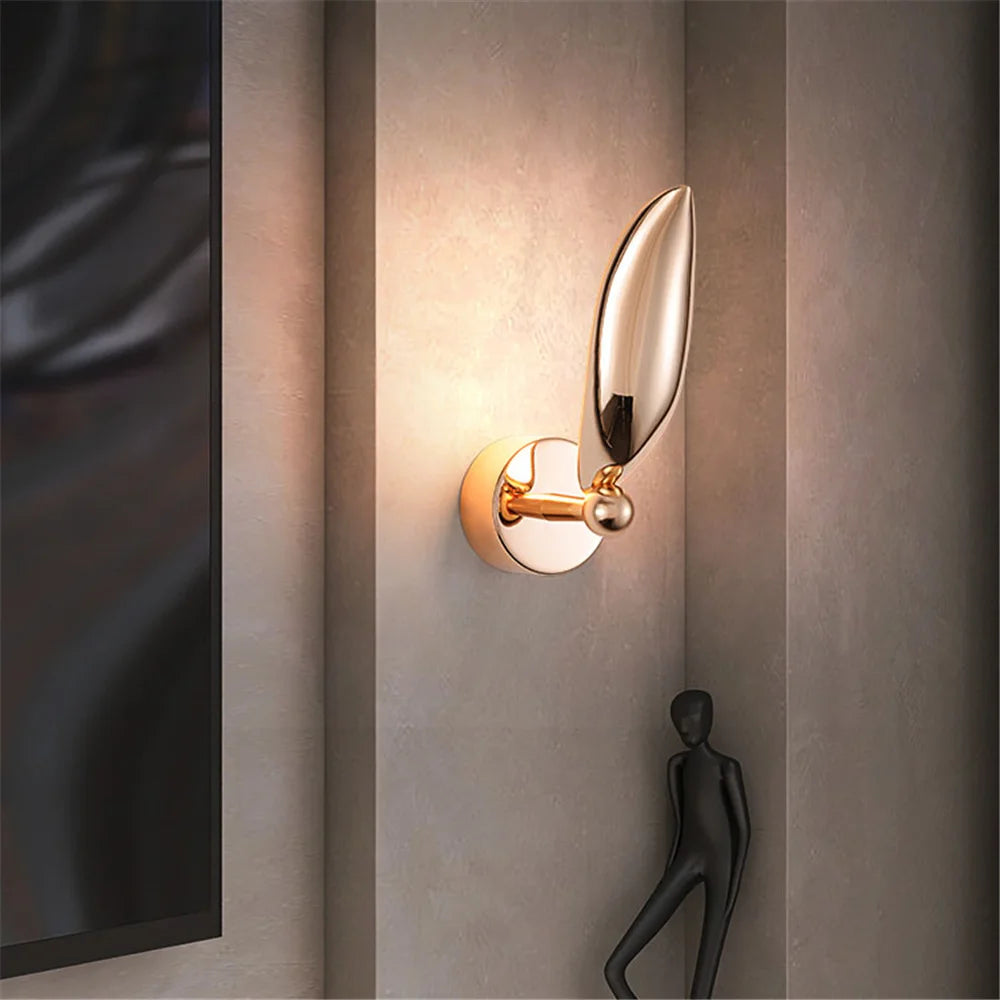 Applique murale Led de luxe en forme de mouette dorée - vue 8 sur 8