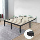 DDPNKL Metal Bed Frame 16 Inch, Heavy Duty Bed Frame with Wooden Slats, 16 Inch Mattress Foundation/No Box Spring Needed