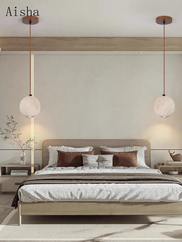 suspension japonaise wabi-sabi en pierre pour décoration intérieure - vue 5 sur 7