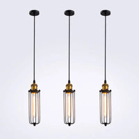 lampes suspendues industrielles vintage avec cage en fer