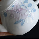 Théière céramique chinoise motifs floraux peints main 160ml