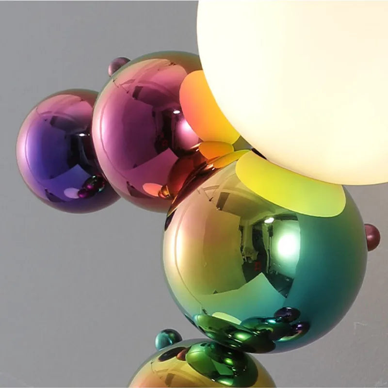 Applique murale postmoderne boule de verre haricot magique acier luxueuse