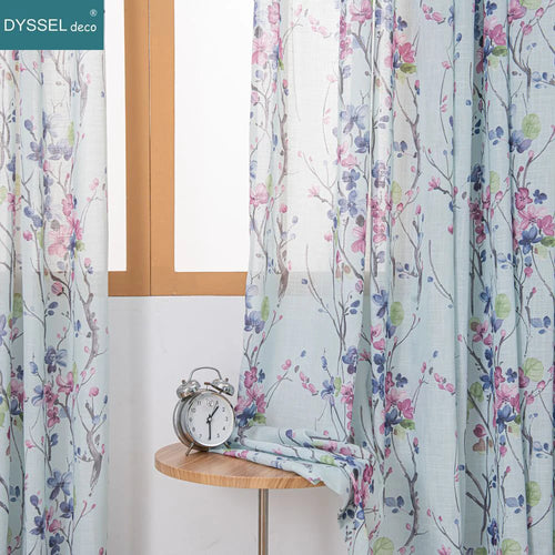 Rideau léger motif floral style européen salon chambre