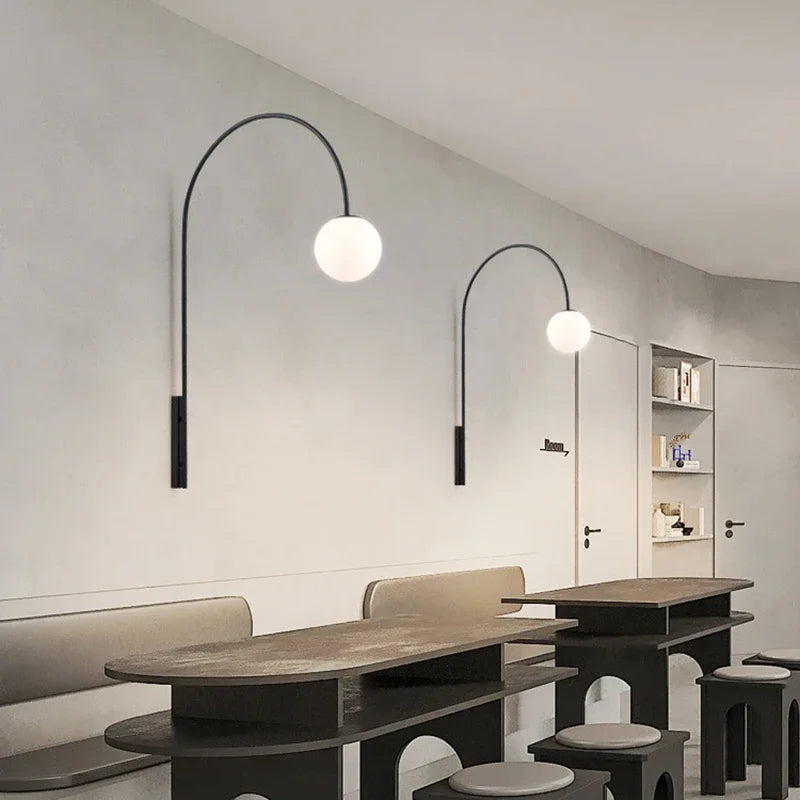Minimalist Nordic glass wall light for modern decor - vue 3 sur 10