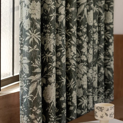 Rideau occultant floral moderne pour chambre ou salon - vue 2 sur 8