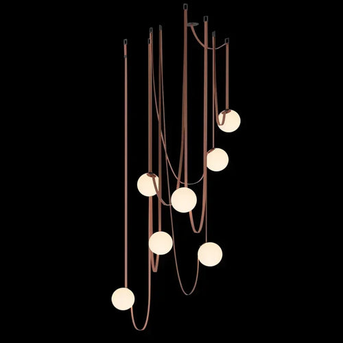 Modern minimalist flooring, villa belt, living room, dining room, interior decoration, chandelier - vue 3 sur 10