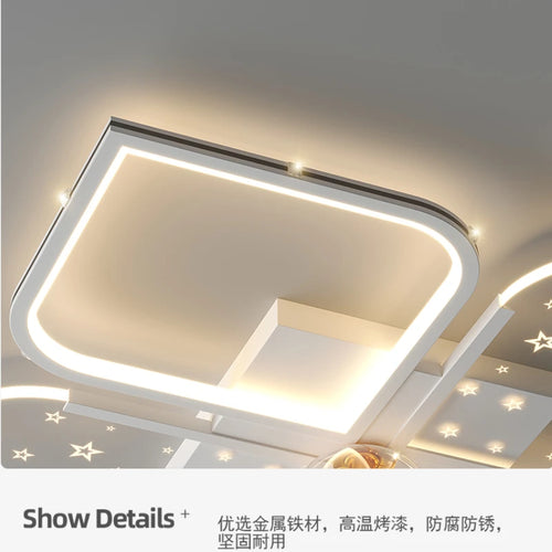 lustre led moderne quatre feuilles herbe ciel étoilé intérieur