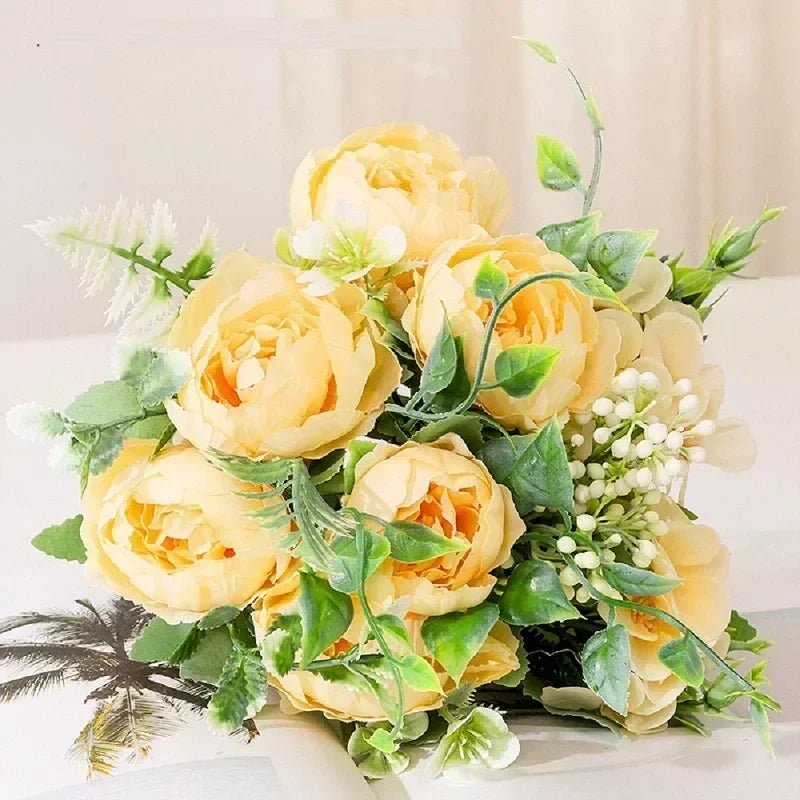 bouquet de pivoines artificielles pour décoration intérieure - vue 6 sur 12