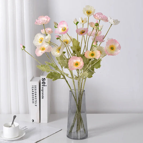 fleurs de pavot artificielles en soie pour décoration et événements