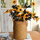panier de rangement en jonc de mer naturel pour décorations variées