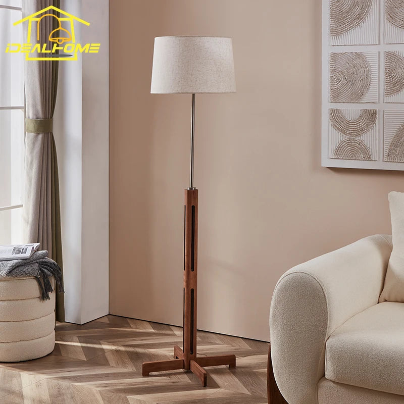 lampadaire en bois massif style wabi-sabi zen art lumineux - vue 4 sur 9