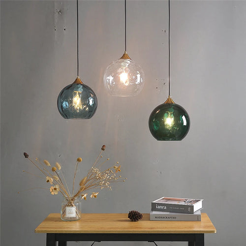Modern minimalist glass LED chandeliers nordic design - vue 7 sur 12