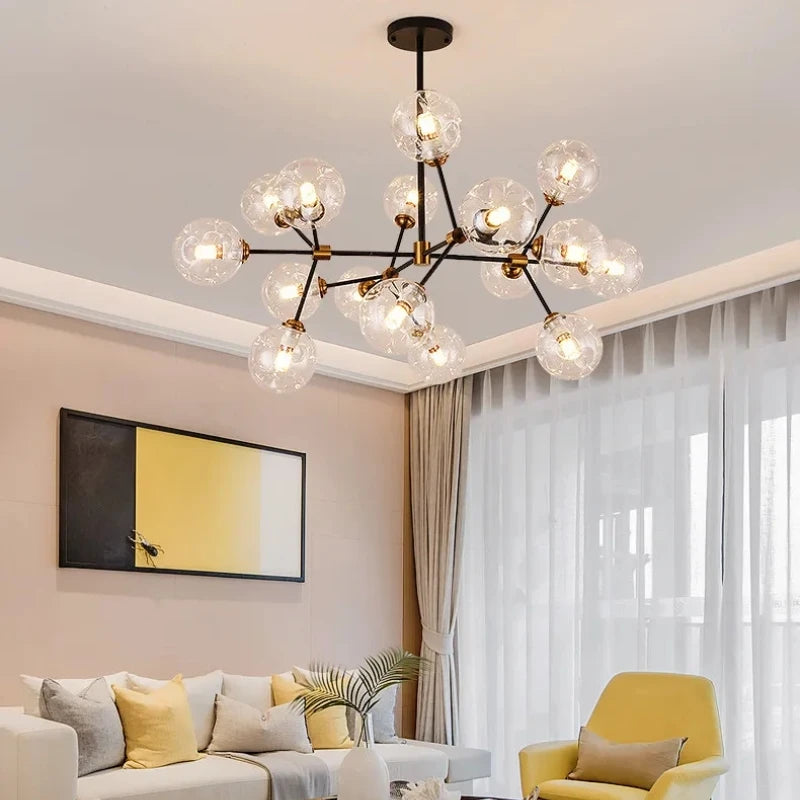 lustre suspendu design en verre pour décoration intérieure - vue 5 sur 9