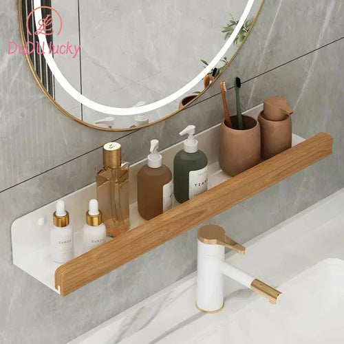 repisas,Bathroom shelf Storage rack,non perforated vanity Shelf Wall-Mounted Storage rack wall mounted bathroom organizer toilet - vue 6 sur 14