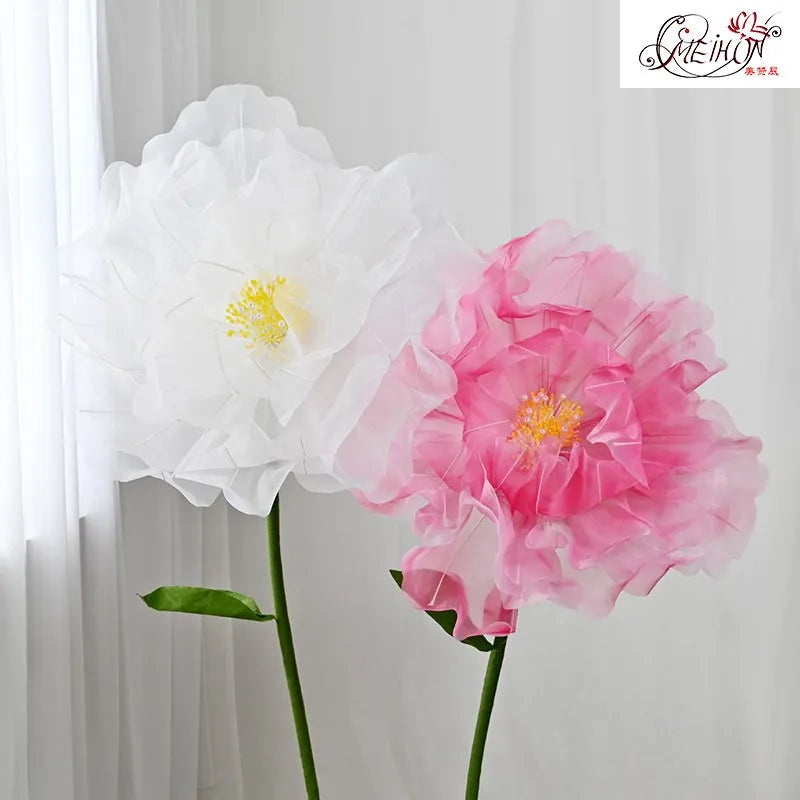 fleur artificielle en soie pavot rose décoration festive réaliste
