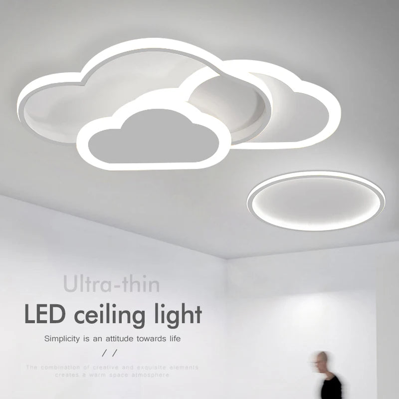 plafonnier led ultra fin avec nuages créatifs éclairage intelligent - vue 7 sur 26