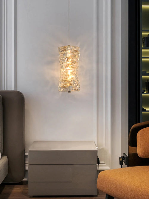 lustre moderne léger en cristal pour intérieurs élégants et contemporains - vue 4 sur 9