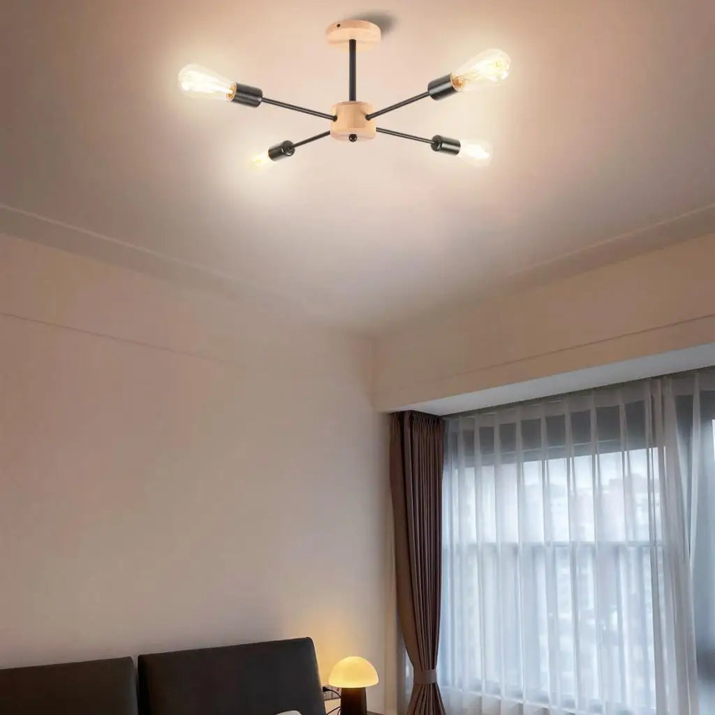 lustre moderne en forme d'araignée avec 4 prises d'éclairage - vue 4 sur 7