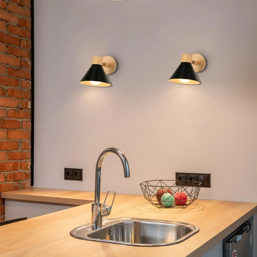 applique murale led en bois style nordique moderne