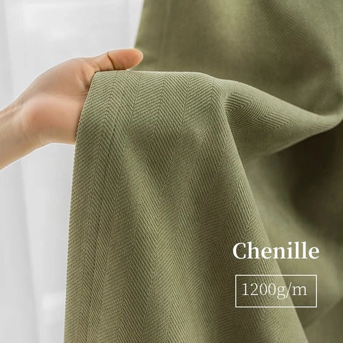 Rideau chenille occultant insonorisant luxe chambre salon moderne - vue 2 sur 9