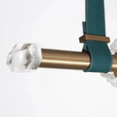 suspension design en cristal naturel avec ceinture en cuir