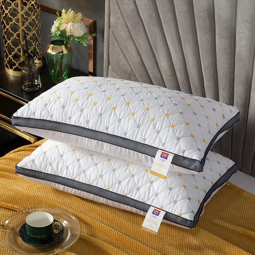 Full Sky Star Embroidered Fiber Pillow Core for Neck Protection, Quick Rebound, Not Easy to Deform, Not Collapsing - vue 2 sur 7