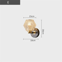 applique murale led en cuivre et verre style nordique moderne
