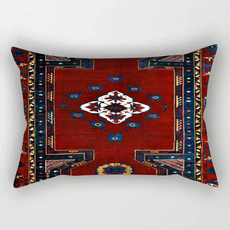 housse de coussin vintage à motif mandala ethnique rectangulaire