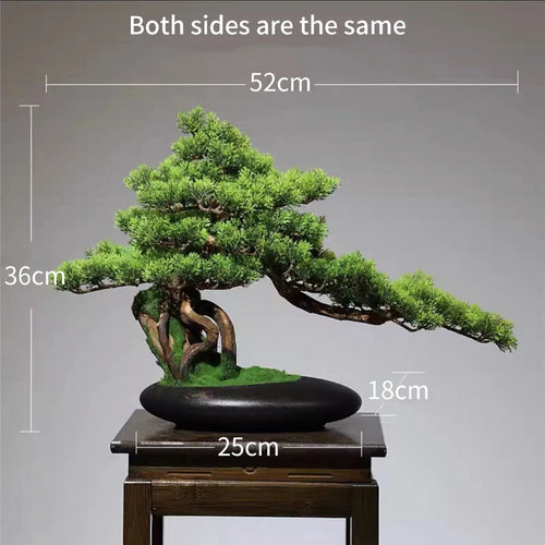 Simulation bonsai trees are suitable for decoration, immortal welcoming pine, green planting, artificial landscape, home, living - vue 23 sur 25