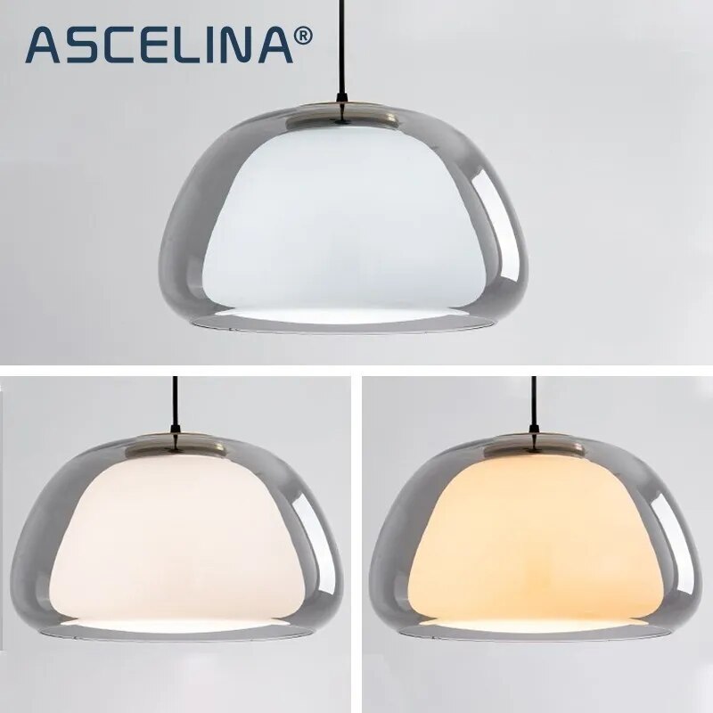 lustre verre moderne luxe décor maison luminaire - vue 3 sur 18