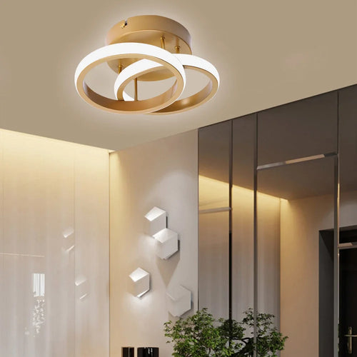 Plafonnier en métal lustre moderne haute luminosité porche lampe d'entrée lampe de plafond à économie d'énergie pour salon chambre - vue 5 sur 24