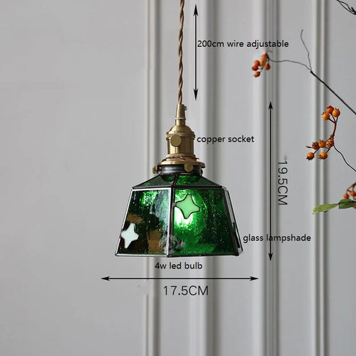 Nordic vintage handheld lamp with coloured glass and copper - vue 3 sur 29