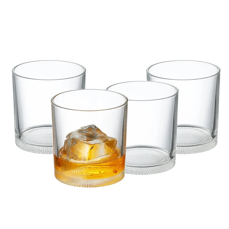 Lot 4 verres whisky relief style vintage resistants