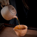 Theiere artisanale ceramique brute style zen individuel