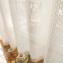 Voilage style japonais aspect lin motifs courbes salon