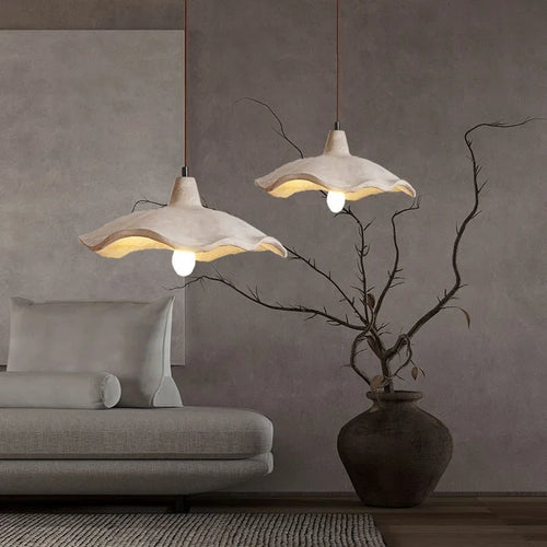 Japanese style calm breeze pendant light, bedroom bedside micro cement pendant light, homestay restaurant LED light - vue 2 sur 8