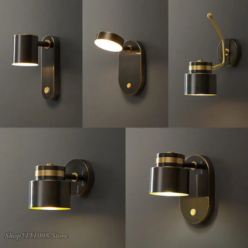 Nordic minimalist creative copper wall light - vue 3 sur 13
