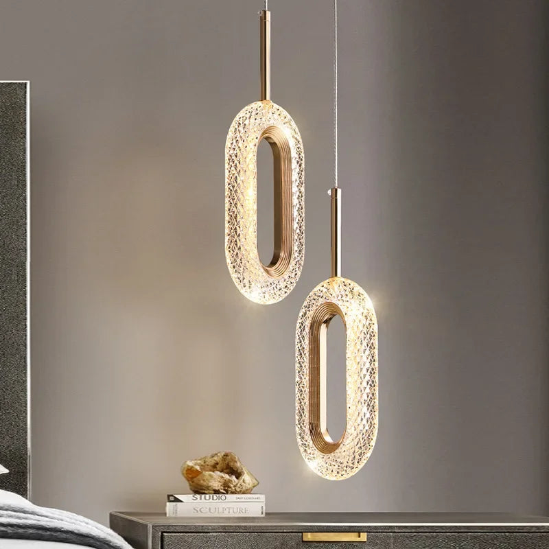 Modern Luxury Simple Ceiling Chandelier Retro Metal Bedhead Living Room Main Dining Room Bedroom Pendant Light Led Home Decor - vue 3 sur 13