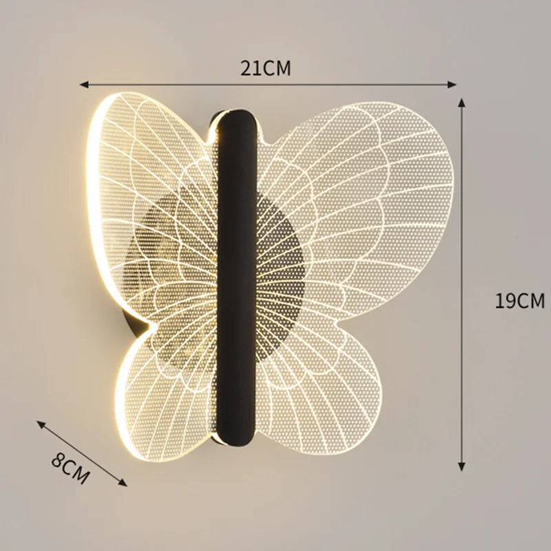 modern decorative two-tone butterfly wall light
