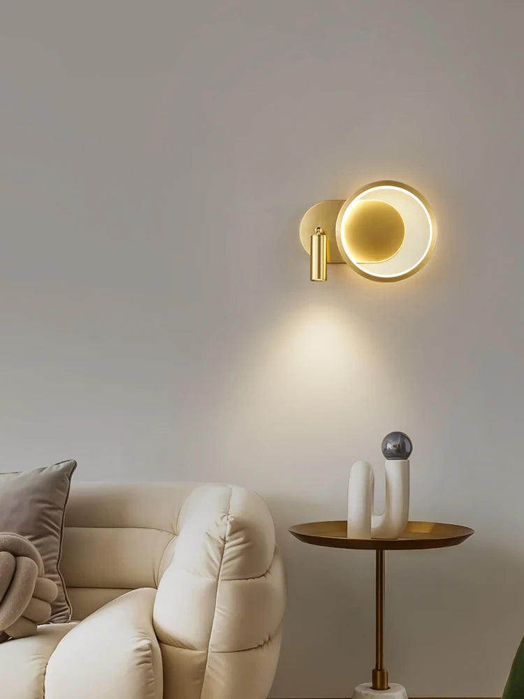 applique murale led en cuivre style industriel minimaliste - vue 2 sur 10