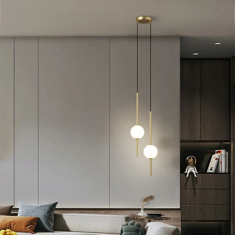 Lamp Gold Elegant Pendant Light, Modern 1-Light Ceiling Hanging Light Fixture In Gold Finish ,ideal For Bedroom Living Room, Bu - vue 3 sur 10