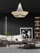lustre moderne en cristal français led pour hôtel et villa