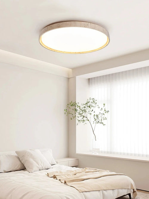 Led plafonnier pierre Downlight monté en Surface rétro luminaires noyer bûche bois couleur chambre salon grande lumière - vue 3 sur 13