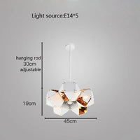 suspension led cube art déco style assorti 	 saison