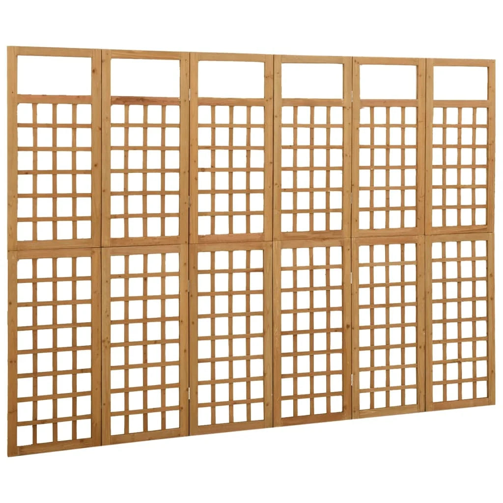 6-panel pine wood separation wall 242.5x180 cm - vue 3 sur 7