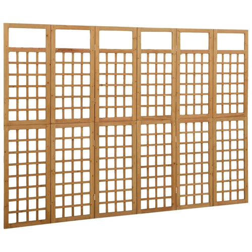 6-panel pine wood separation wall 242.5x180 cm - vue 4 sur 7