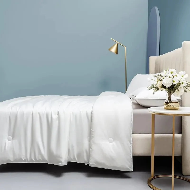 100% Mulberry Silk Air Conditioner Quilt Weighing about 3 Pounds, 200 * 230cm White Покрывало Стеганое - vue 5 sur 5