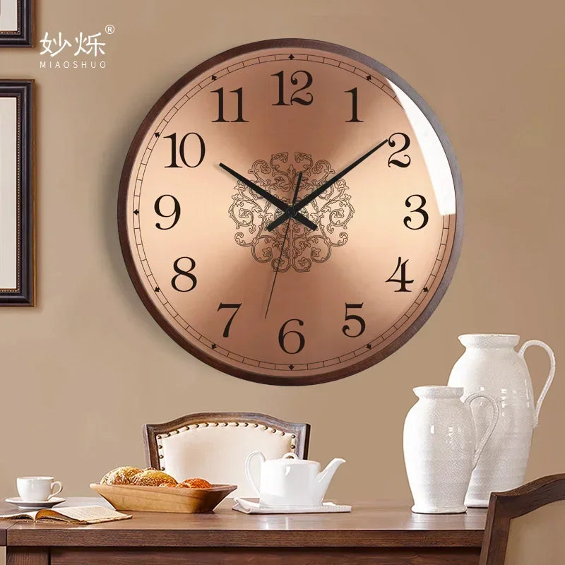 horloge murale design moderne en bois luxe silencieuse décorative idées cadeaux - vue 5 sur 14