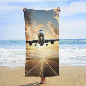 Oversized sand-free checked beach towel